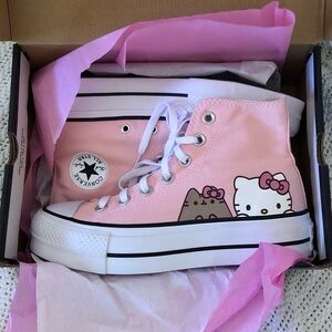 Pink Platform Hello Kitty Converse